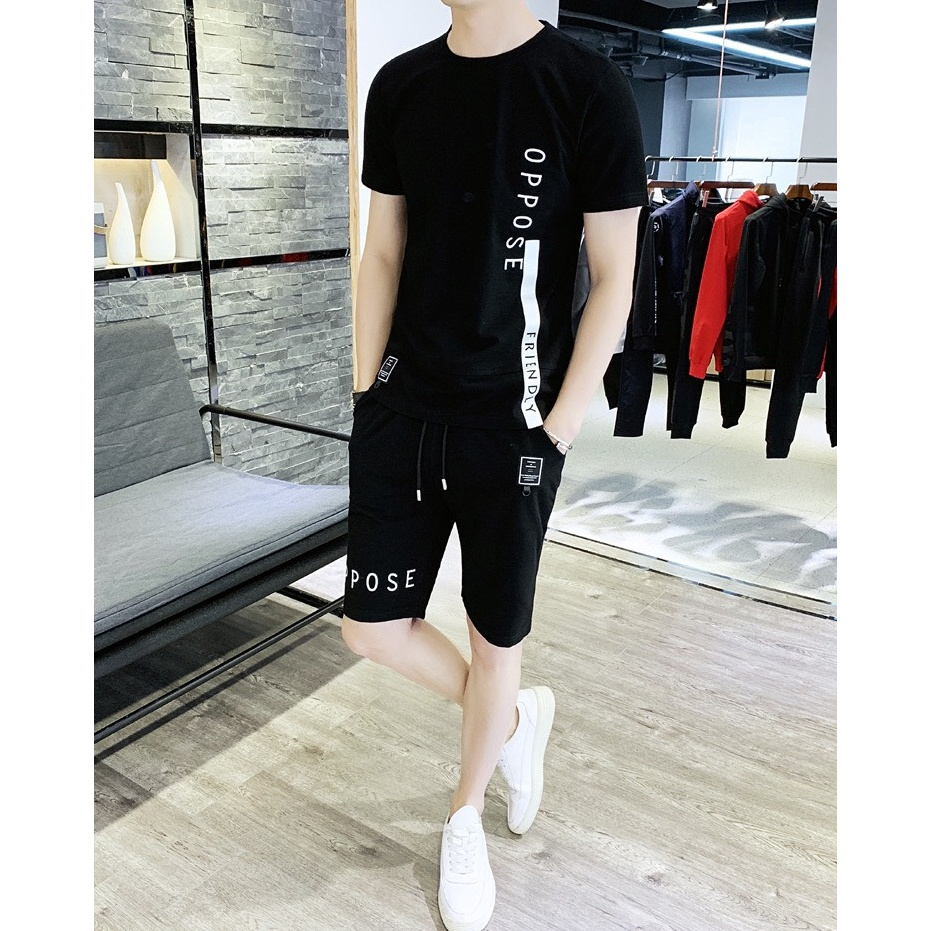 Set Bộ Thể Thao 2 Món Quần Shorts + Áo Nam Nữ Unisex Chất Vải Thun Oppose MSA004TH
