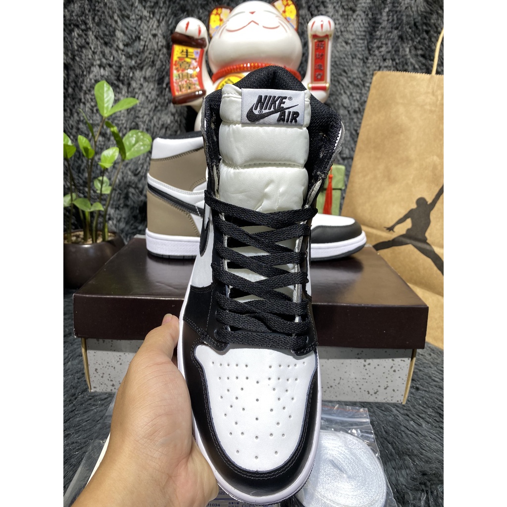 [Full box+bill] Giày Sneaker Jordan cao cổ nâu đen full box bill và hộp bảo vệ