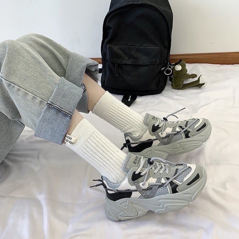 (VIDEO) giày nữ thể thao ulzzang NEW SHOES dây kẻ siêu cá tính hót hít