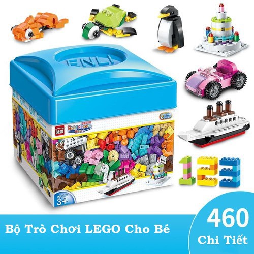 Bộ Xếp Hình Lego 460 Chi Tiết, Rèn Luyện Tính Khéo Léo, Sức Sáng Tạo, Nhẫn Nại Cho Bé