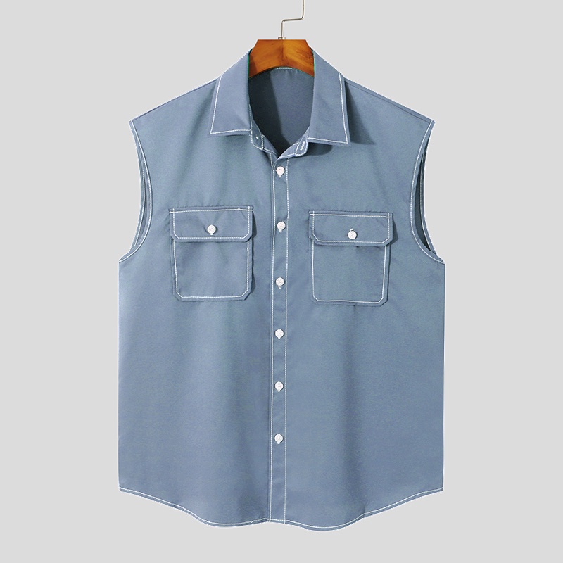 Áo Sơ Mi Sát Nách Phối Nhiều Túi Thời Trang Mùa Hè Cho Nam