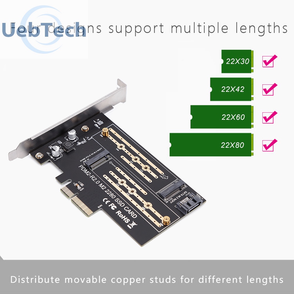 Thẻ chuyển đổi mở rộng Uebtech M.2 NVME sang PCIE SSD sang PCI-E 3.0 X4 SATA | BigBuy360 - bigbuy360.vn