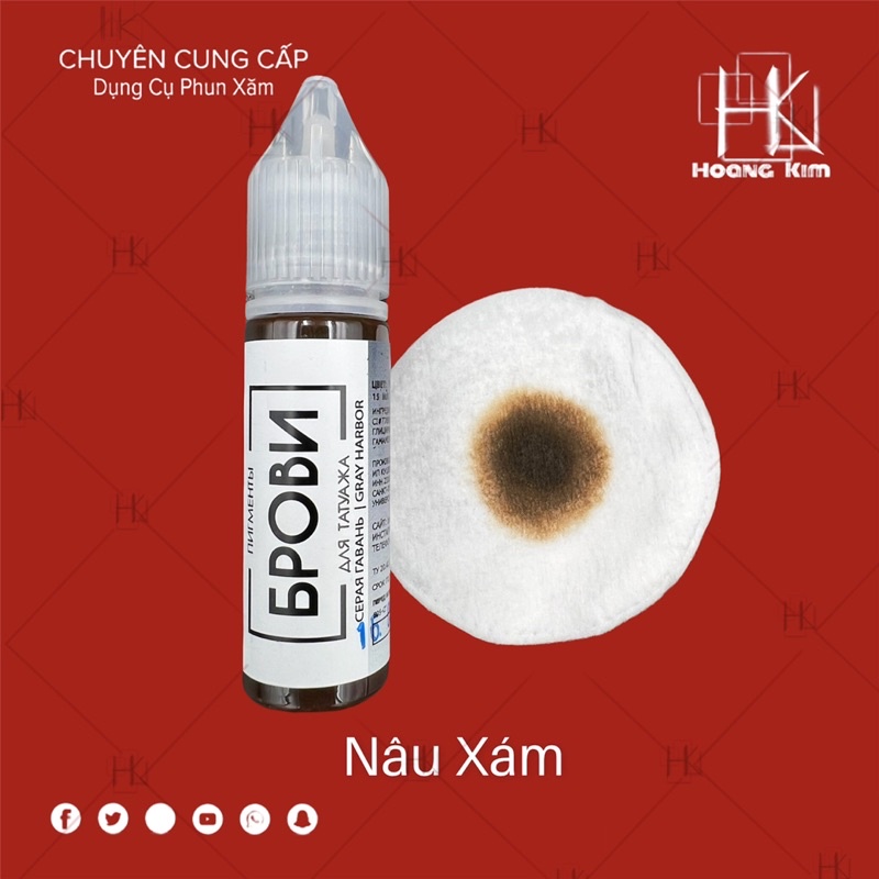 Mực Brovi Nga chính hãng 5ml -full15ml