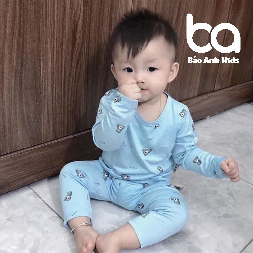 Bộ Đồ Cho Bé Trai Bé Gái Dài Tay Chất Thun Lạnh Mềm Mịn Họa Tiết Panda, Bộ Quần Áo Cho Bé Mặc Nhà - TDLCPAND