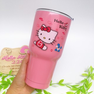 Cốc giữ nhiệt Hello Kitty (Tặng kèm ống hút dễ thương)