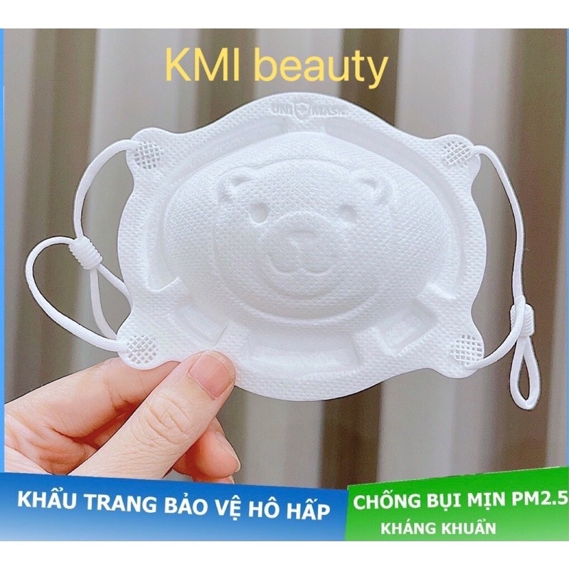KHẨU TRANG HÌNH GẤU SIÊU SỊN SÒ CHO BÉ [0-3 TUỔI]