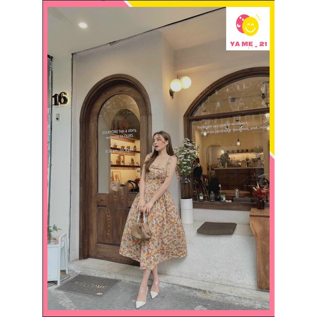 Váy Nữ Hoa Nhí Đẹp, Đầm Hoa Nhí Đi Biển 2 Dây Nơ Dáng Xòe Chất Von Lụa | BigBuy360 - bigbuy360.vn