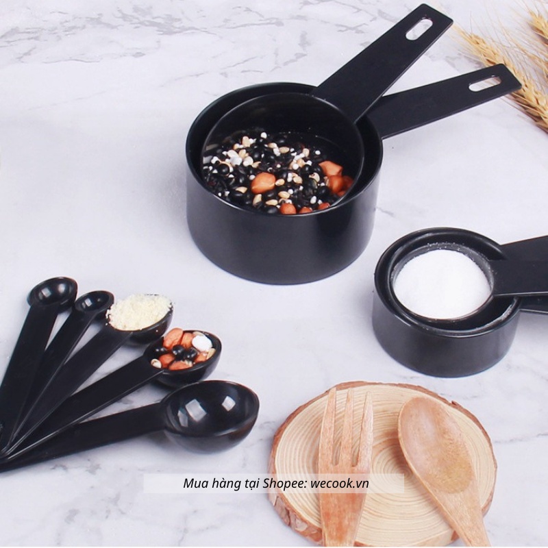 Set 11 bộ thìa đong định lượng nhà bếp WECOOK - Cốc muỗng đong pha chế nhựa ABS không độc hại