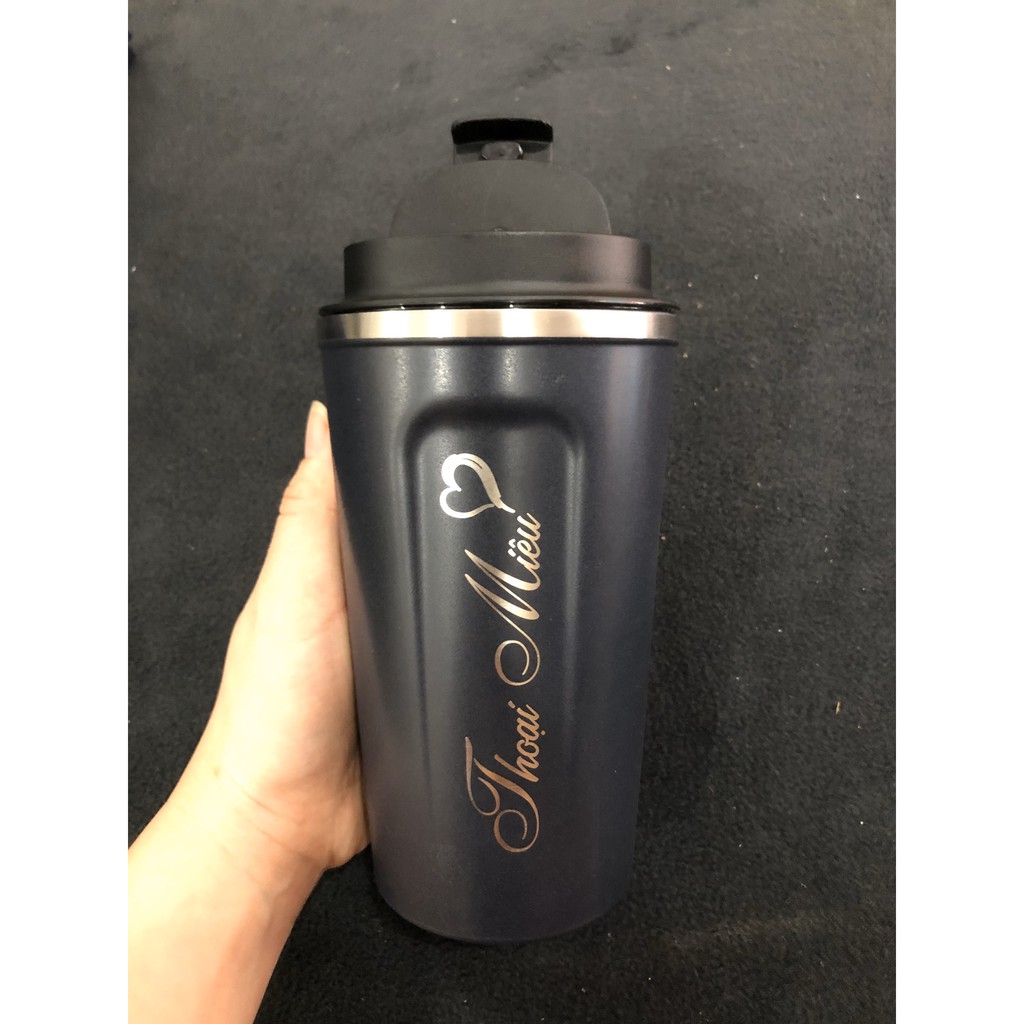 LY GIỮ NHIỆT 510ml INOX 304 KHẮC TÊN RIÊNG MIỄN PHÍ THEO YÊU CẦU. Coffeeholic phong cách Hàn Quốc  cao cấp