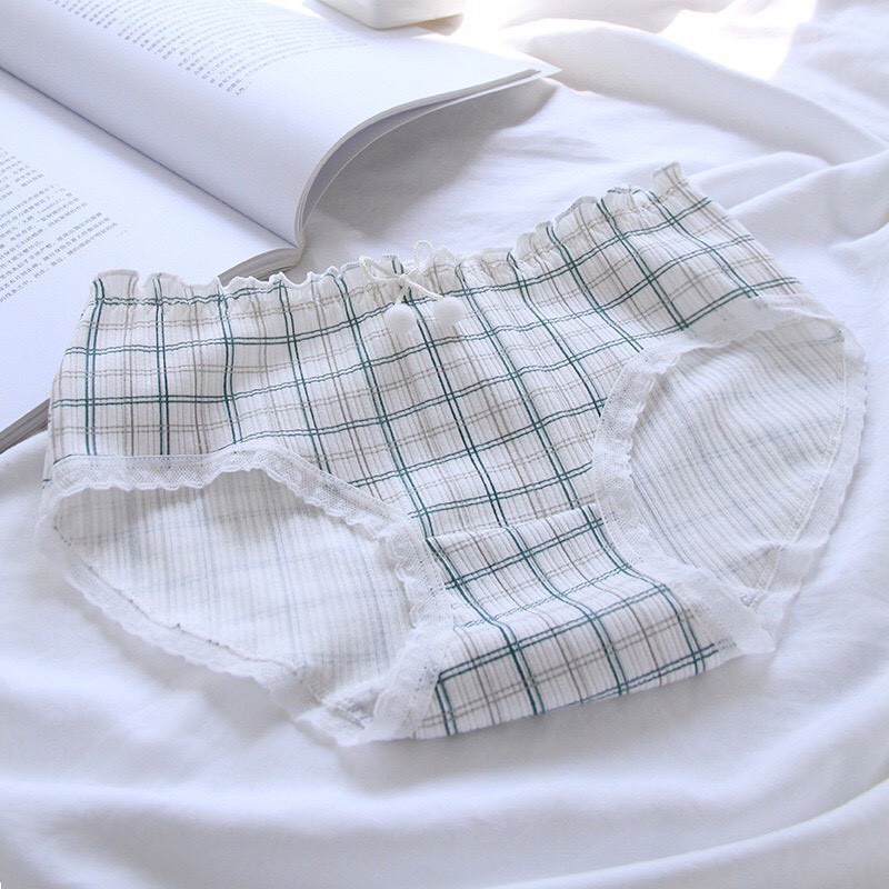 Quần Lót Cotton - Quần Lót Nữ Cotton gân tăm viền ren thiết kế trẻ trung thoáng mát DAN STORE MÃ 3778