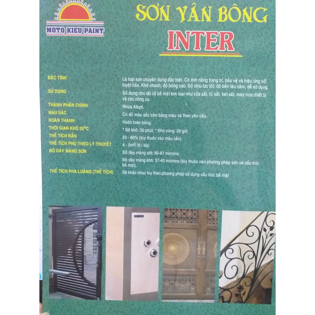 SƠN VÂN BÔNG INTER ĐỦ MÀU 900g