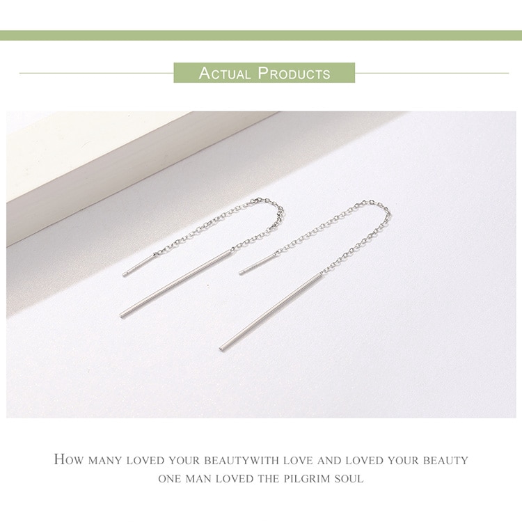 Khuyên Tai Dáng Dài Bamoer Kiểu Dáng Đơn Giản Độc Đáo