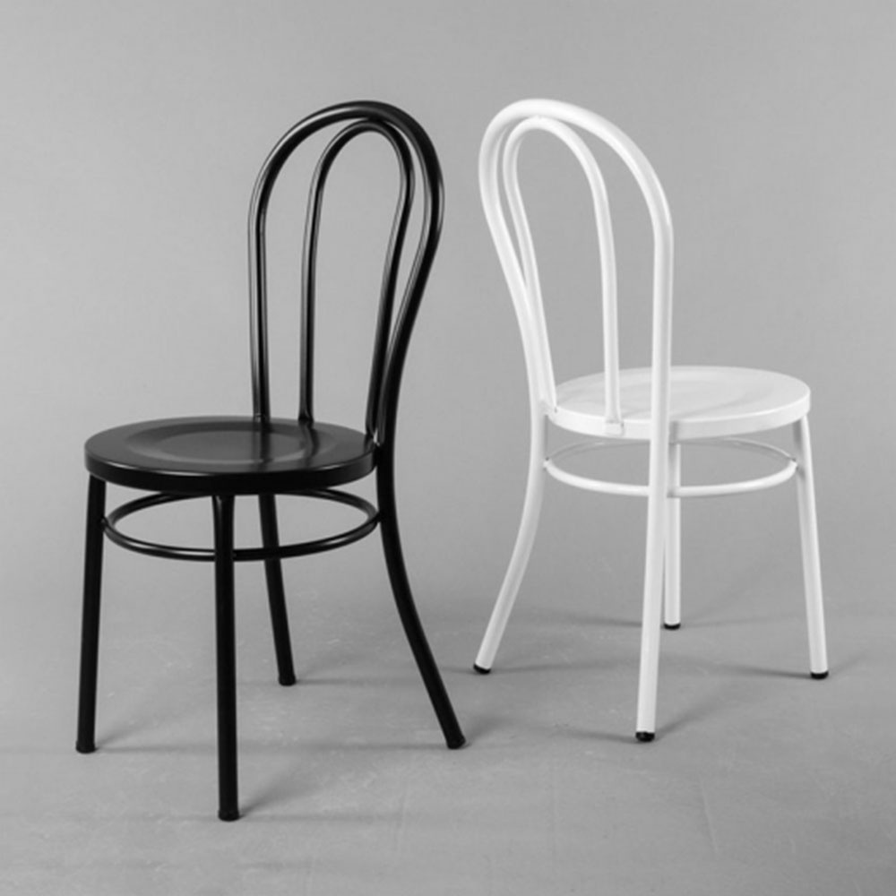 Bộ bàn café mặt tròn BIE Armo 2 ghế Thonet chân sắt sơn tĩnh điện, tùy chọn màu sắc