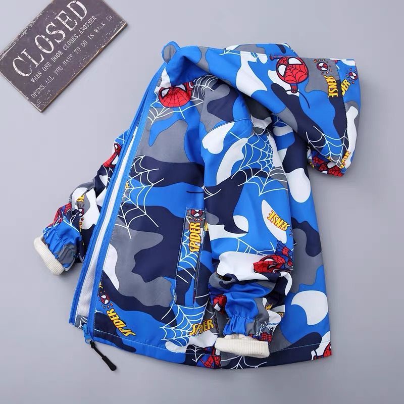 Áo Khoác Hoodie In Hình Người Nhện Cho Bé Trai