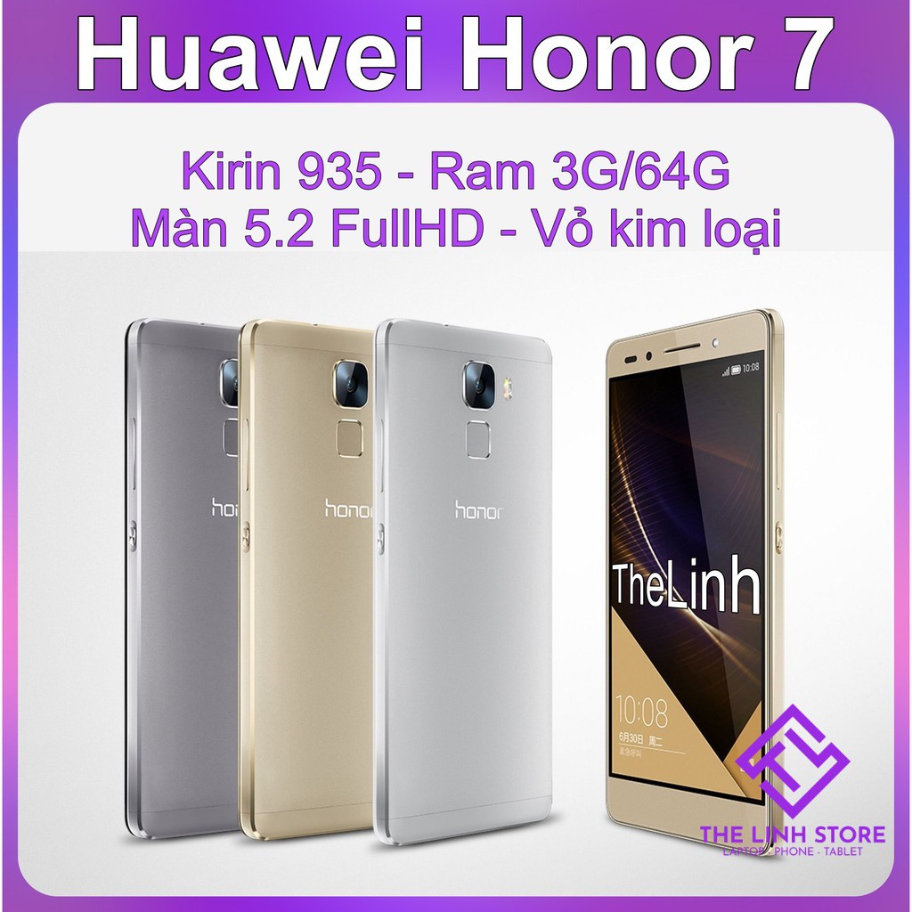 [Mã 1511ELSALE hoàn 7% đơn 300K] Điện thoại Huawei Honor 7 ram 3G 64G - Kirin 935