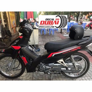 Tem Trùm Wave RSX Đen Chỉ Đỏ