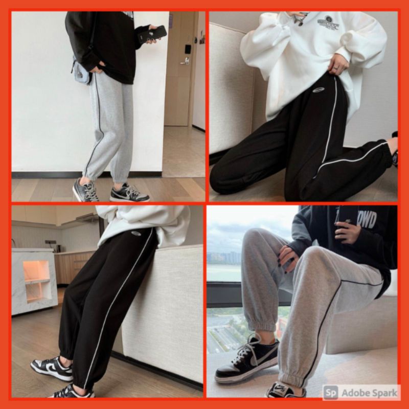 Quần Jogger Mí Chun Unisex[FREESHIP]Quần nỉ ống boom form rộng, chất nỉ chân cua đanh mịn