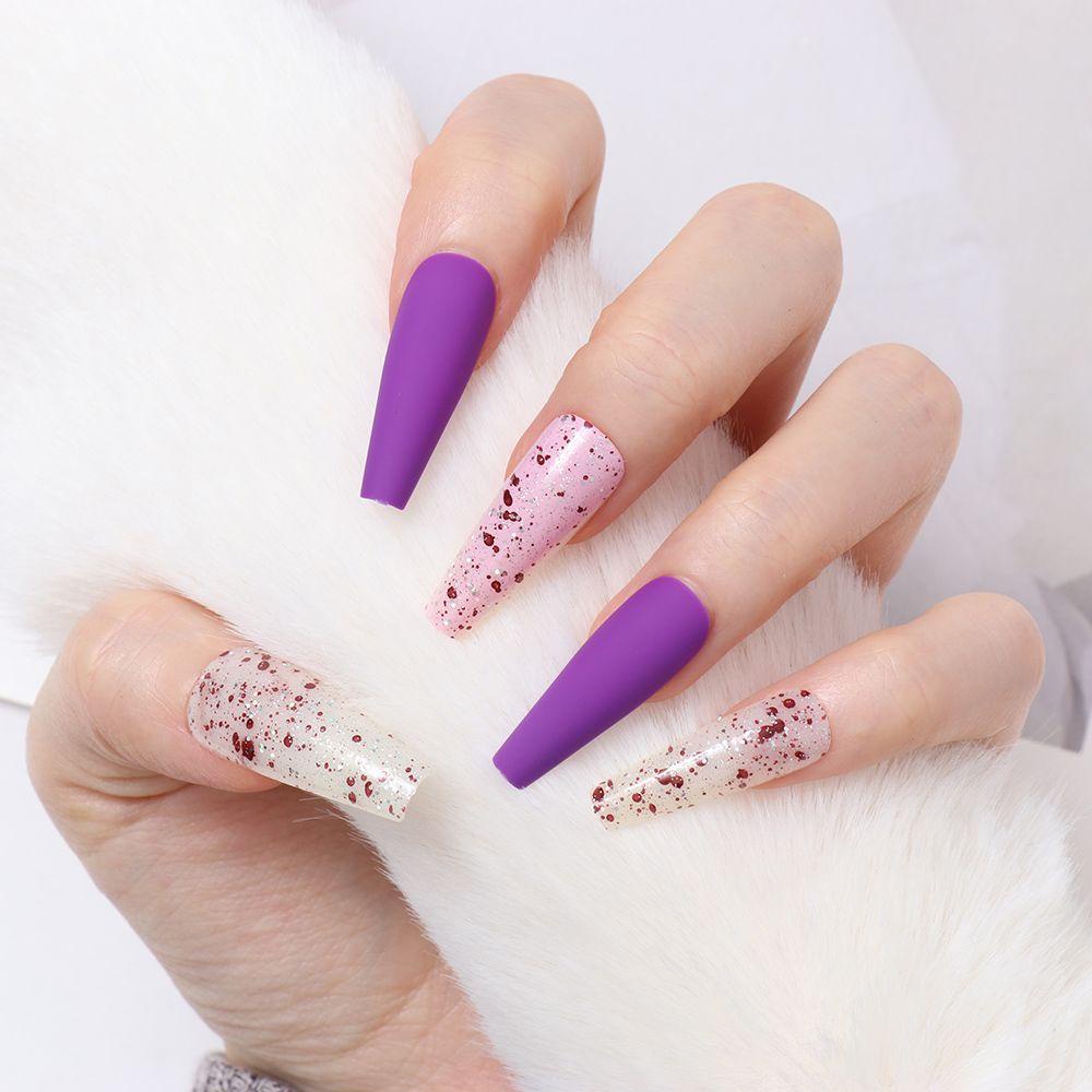 Set 24 Móng Tay Giả Hình Chữ T Tháo Rời Được Tiện Lợi Dành Cho Múa Ba Lê