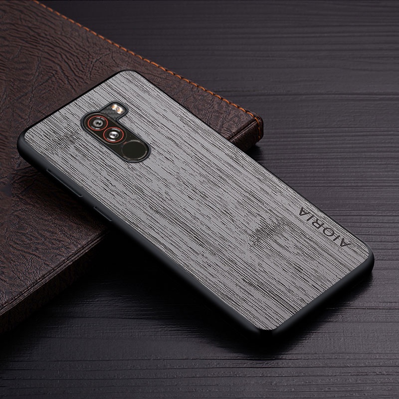 Ốp Bao Nắp Gập Chất Giả Gỗ Tre Nhiều Mẫu Mã Cho Điện Thoại xiaomi pocophone f1 pocophone f1