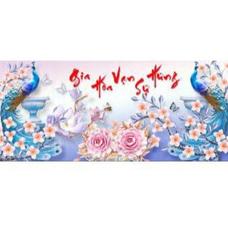 Tranh đính đá chim công df405 kích thước: 120*55 cm