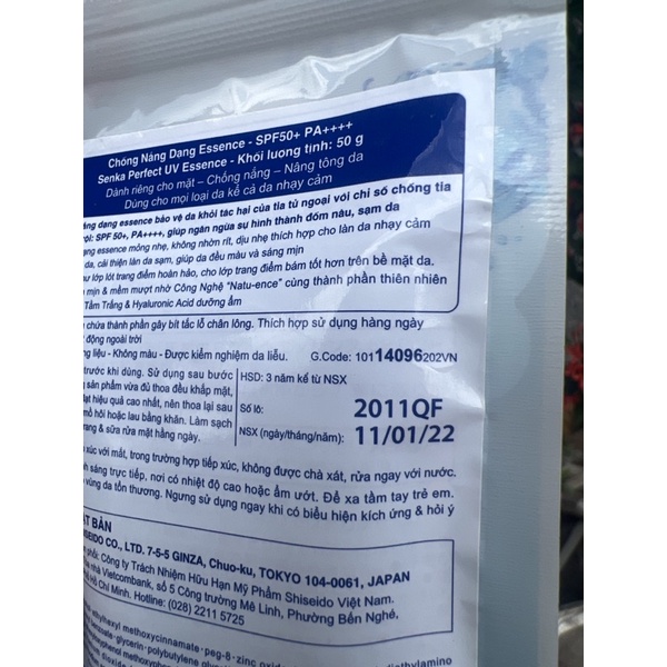 Kem chống nắng dạng Essence Senka Perfect UV SPF50+ PA++++