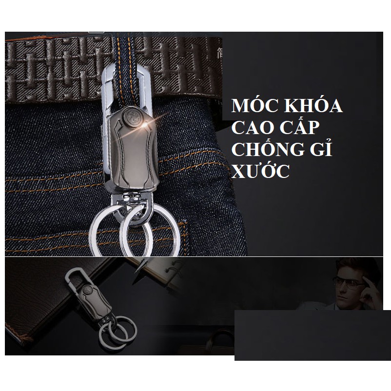 Móc khóa kèm con quay giải trí xoay 360 độ bằng Inox cao cấp đa chức năng đeo chìa khóa mở bia