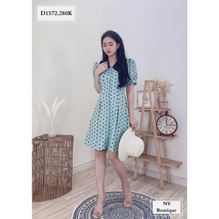 ĐẦM CHẤM BI CỔ ĐEN - NHATVY D1572