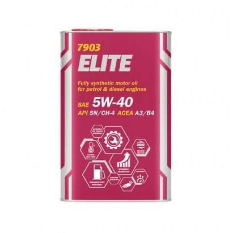 Nhớt Động Cơ Moto, Oto Cao Cấp 7903 - Mannol Elite SAE 5W-40 SN/CH-4 [1L]