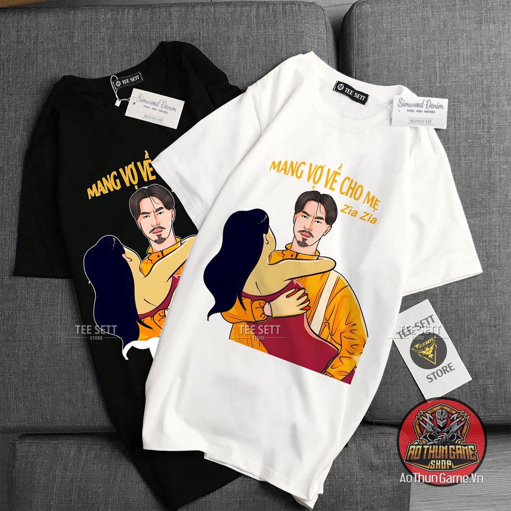 Áo thun nam nữ mang tiền về cho mẹ phông cotton co giãn thoáng mát, áo mang tiền về cho vợ, mang vợ về cho mẹ đen trắng