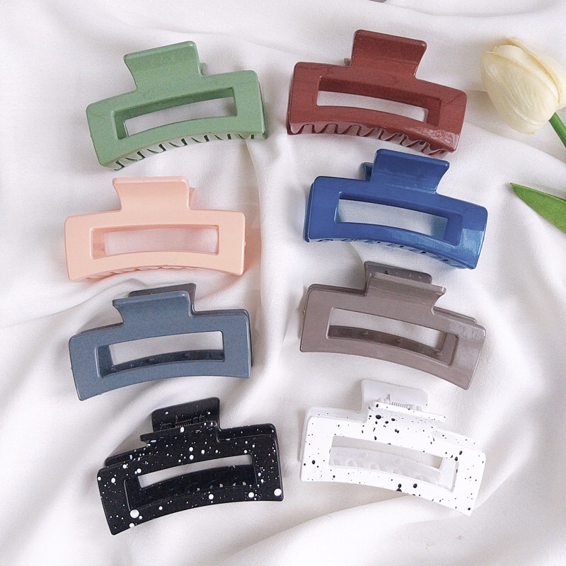 Kẹp Tóc Càng Cua Vuông Hàm Cá Mập Màu Kẹo Ngọt Hot Trend Kiểu Hàn Quốc