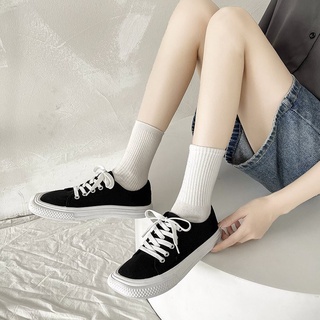 Giày Vải Canvas Cổ Thấp Đan Dây Chéo Kiểu Hàn Quốc Cá Tính Cho Nữ