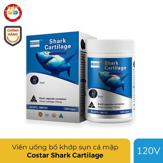Sụn cá mập Costar Shark Cartilage hỗ trợ xương khớp, tái tạo sụn và tăng chất nhờn, Chai 120 viên