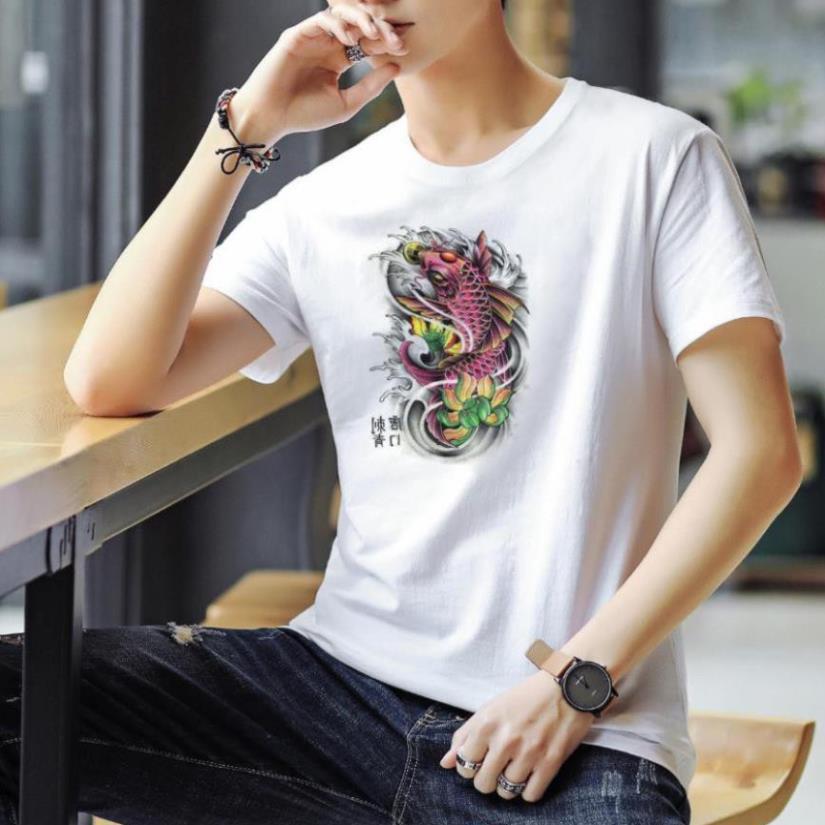 HOT SALE- Art-333 ... Áo Phông Nam Chất Cotton Thời Trang Giá Rẻ Dáng Cực Đẹp In Hình Cá Chép Koi - áo cực sốc