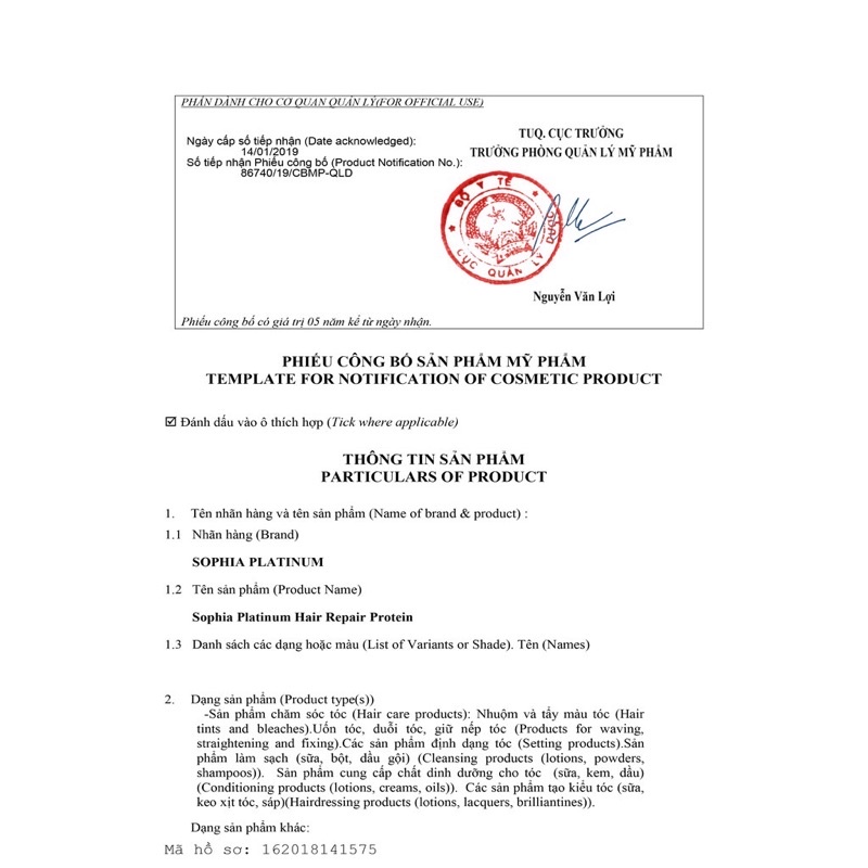 Protein phục hồi tóc hư nát sophia 13ml