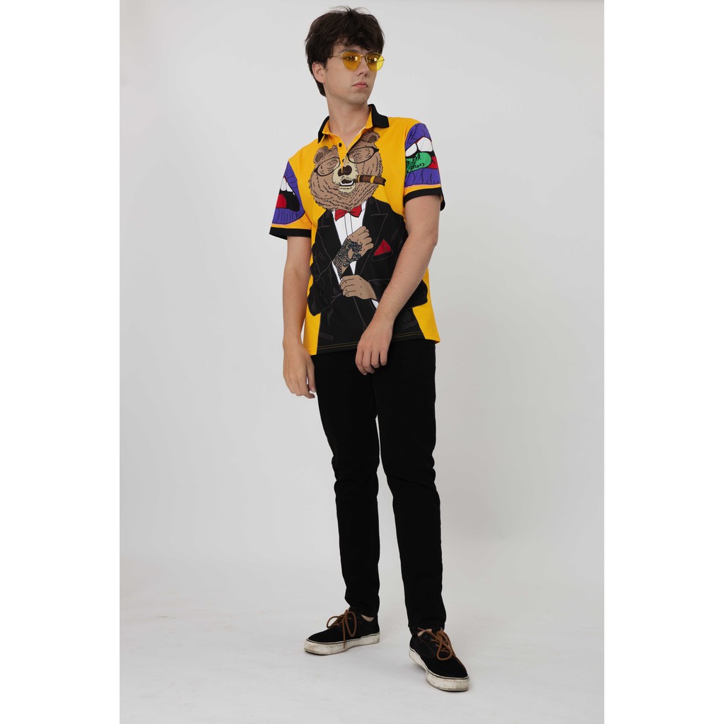 Áo polo nam FEAER DENIM chất thấm hút thoáng khi vải polyeste GYPSY BEAR | BigBuy360 - bigbuy360.vn