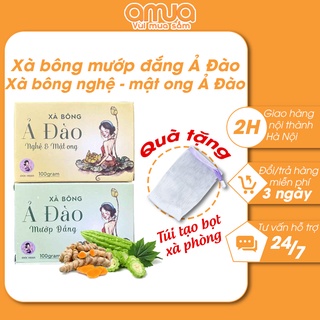 Xà phòng mướp đắng nghệ mật ong Ả Đào Mộc Nhan - Xà bông giảm mụn cấp ẩm làm sáng da XB1506