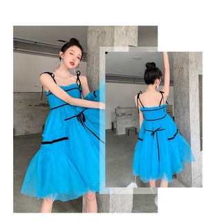 Đầm hai dây ren xoè koreastyle