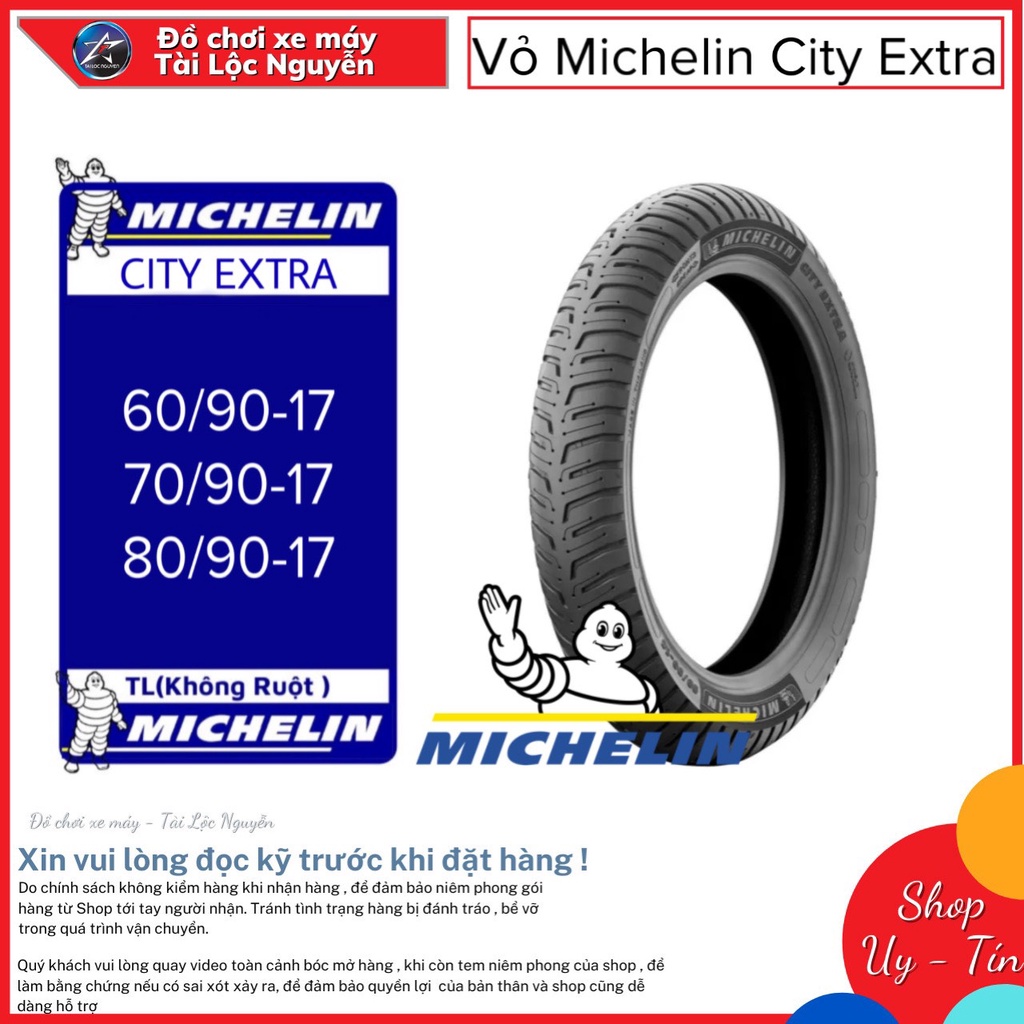 VỎ MICHELIN CITY EXTRA SIZE 60/90-17, 70/90-17 VÀ 80/90-17