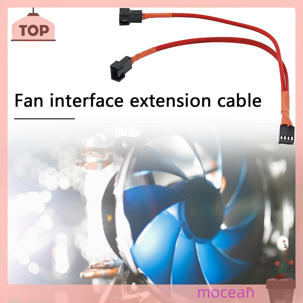 Mocean CPU PC Case Fan 4 Pin Extension Y Splitter Cable 4 Pin to 3/4 Pin Cable