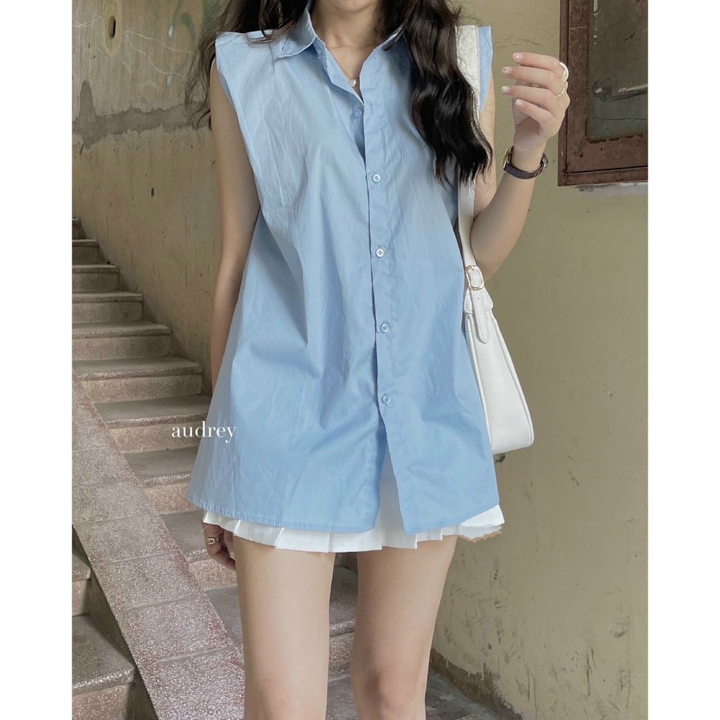 Áo Sơ Mi, Sơ Mi Nữ Tay Hến Chất Siêu Mát Hàng VNXK