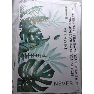 Decan dán tường giàn lá never giver up mới