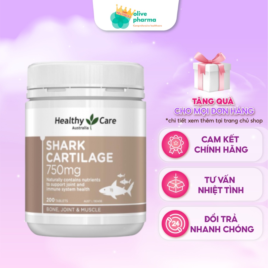 Viên Uống Sụn Vi Cá Mập Úc, Giảm Đau Cứng Khớp SHARK CARTILAGE, Lọ 200 Viên