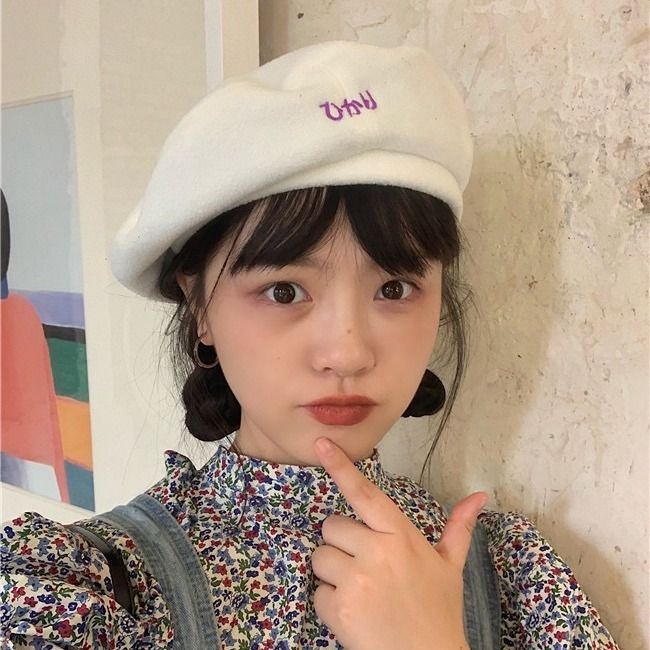 Mũ Beret Lông Cừu Mềm Mại Phong Cách Thời Trang Harajuku Nhật Bản Dành Cho Nữ