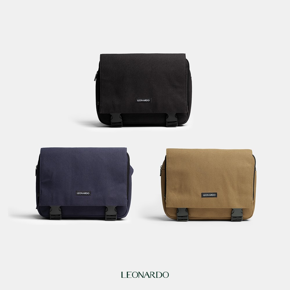 Túi đeo chéo nam nữ Messenger Mismo chất vải Canvas cao cấp thương hiệu Leonardo