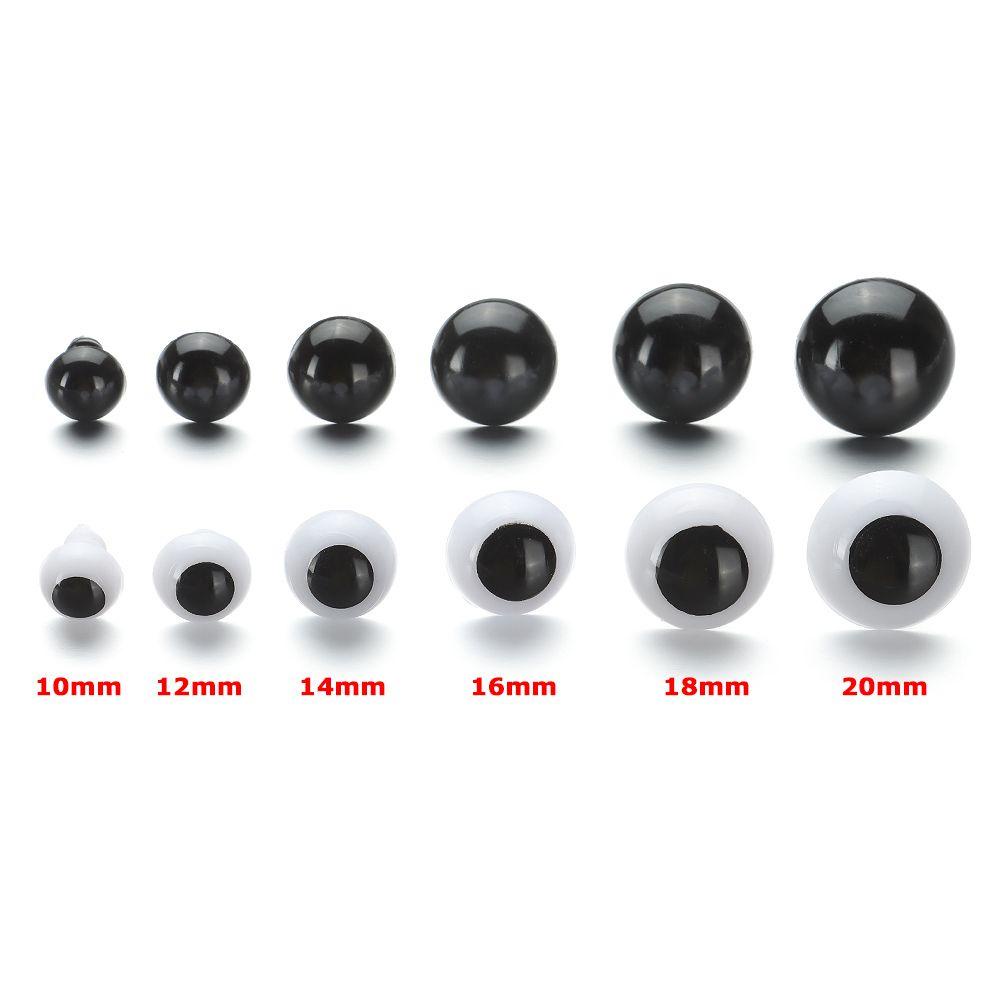 Set 20 / 10 Cặp Mắt Nhựa Trắng / Đen Cho Búp Bê BJD DIY