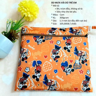 ÁO MƯA TRẺ EM - ÁO MƯA BÍT CAO CẤP