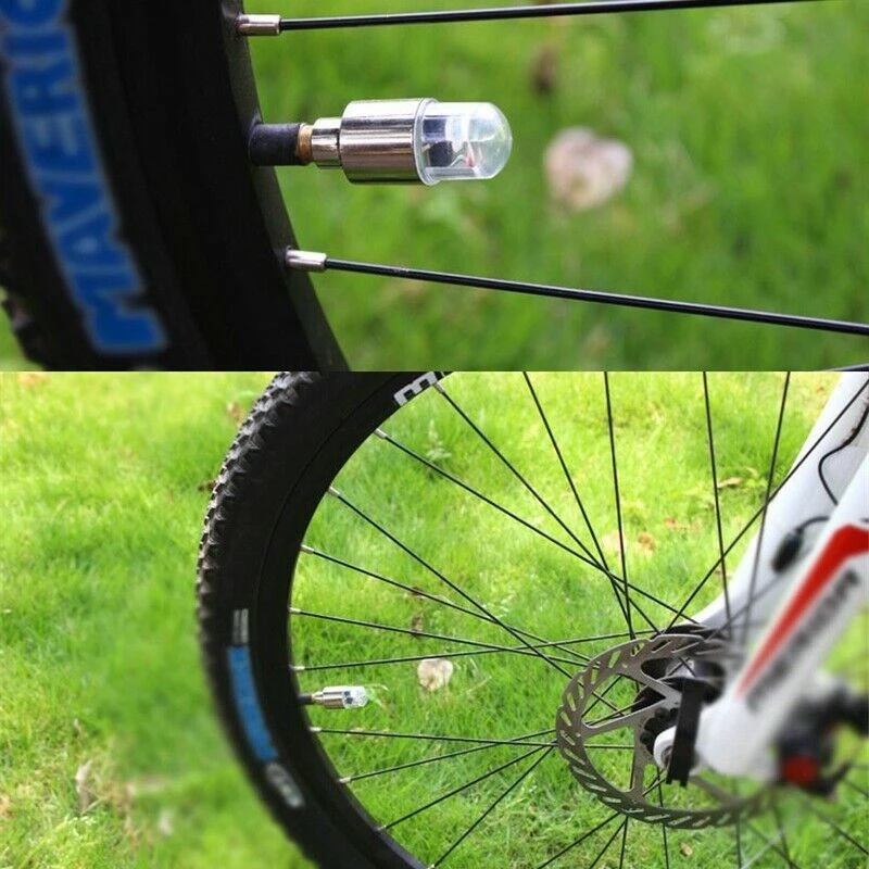Nắp van lốp bánh xe đạp phối đèn LED nhiều màu sắc