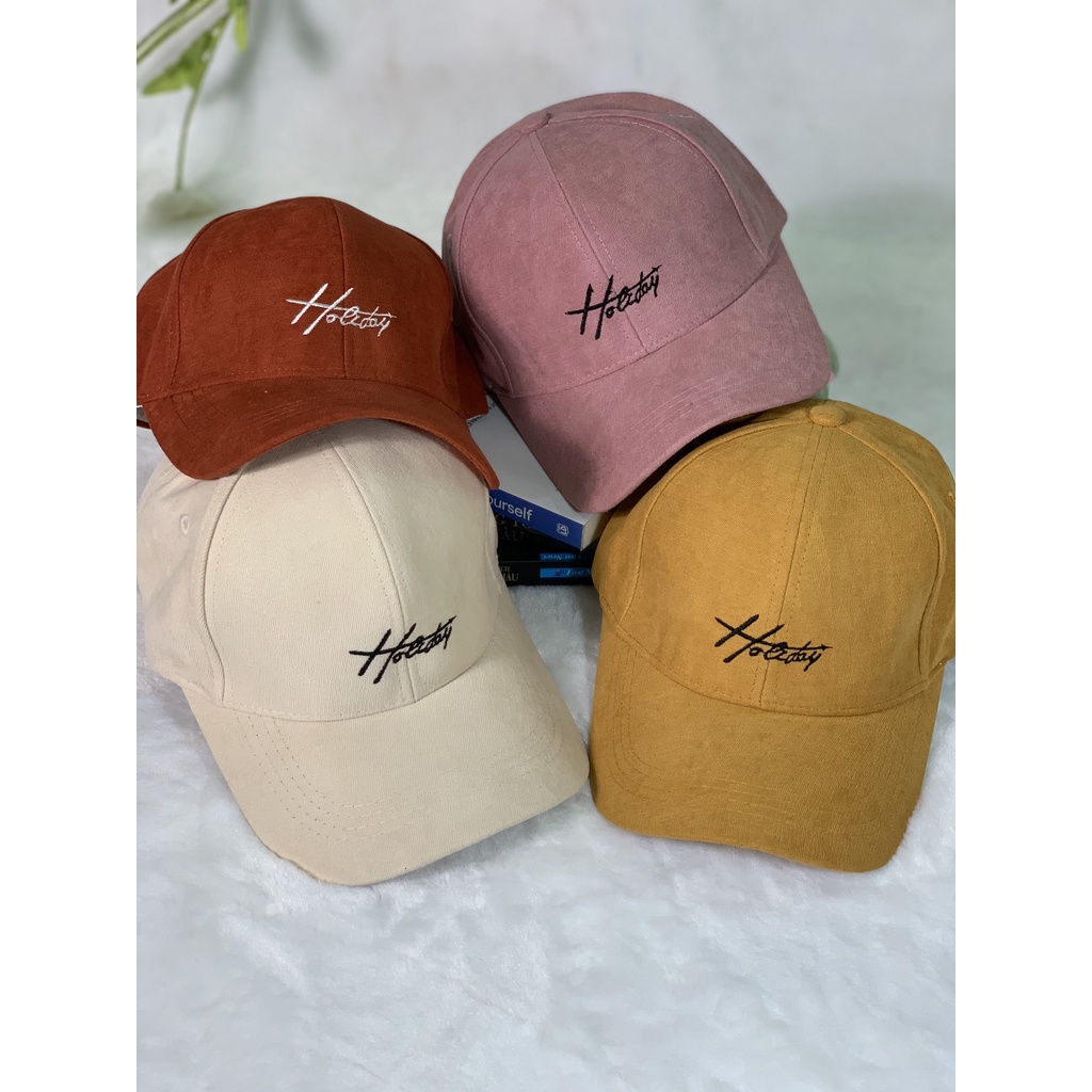 Mũ lưỡi trai nam nữ thêu chữ holiday though form unisex MS002 phong cách Ulzzang Thời trang PONIVA siêu hot