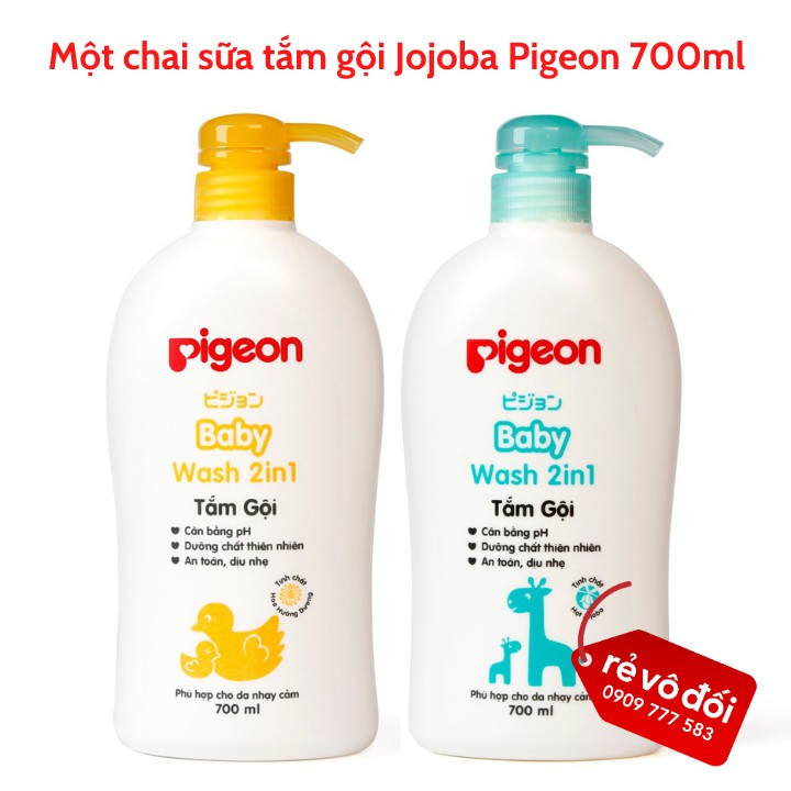 Sữa tắm gội Pigeon 2in1 Không Paraben 700ml - Hàng công ty