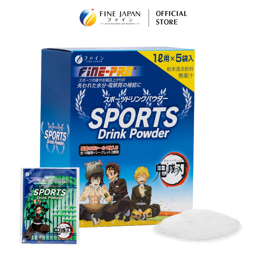 Bột pha nước điện giải Sports Drink Powder FINE JAPAN bù nước, chất điện giải & tăng cường sinh lực 40g x 5 gói